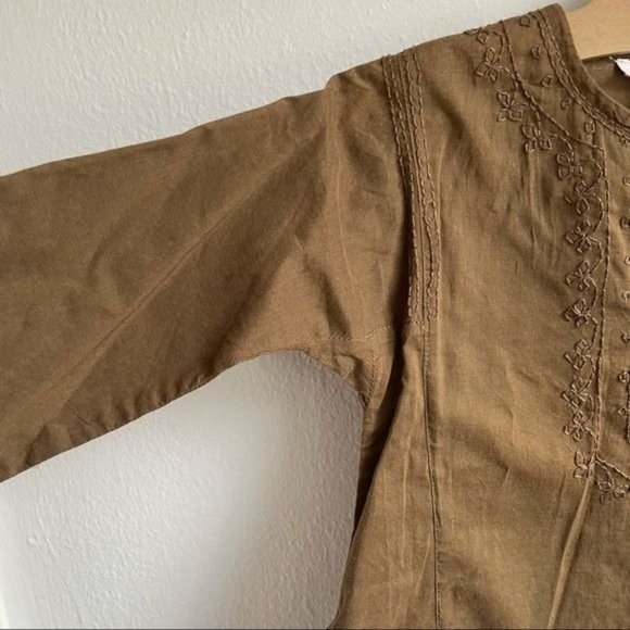 Bonpoint Tan Brown Tunic Shirt Kimono Sleeves Kids Size 18 Months - Picture 3 of 9